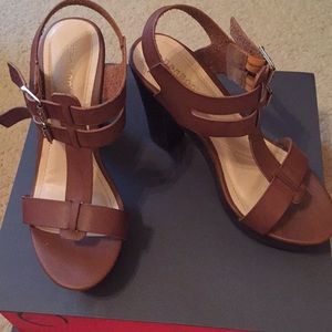 Brand: bamboo block heels. Worn ONCE!